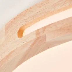 WOODBURY Plafonnier bois clair/blanc LED intégrée 24W bois/plastique/métal ampoule incluse