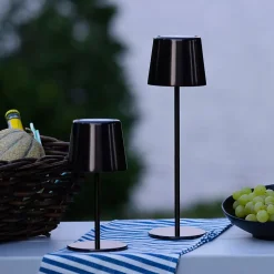 XAANA Lampe à poser extérieure LED 4W 300lm - noir chrome - métal - CCT - dimmable - rechargeable câble USB