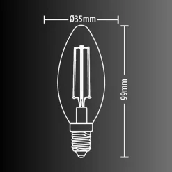 Xanlite - Ampoule à filament LED flamme, culot E14, 4W cons. (40W eq.), lumière blanche neutre - RFV470FOCW