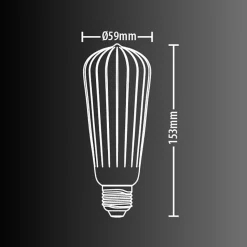 Xanlite - Ampoule Filament LED déco verre ciselé ST64, culot E27, 240 Lumens, Blanc chaud - RFDE240STSTRS