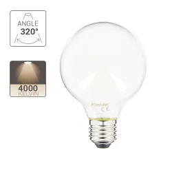 Xanlite - Ampoule LED G80 Opaque, culot E27, conso. 6,5W, 806 Lumens, Blanc neutre - RFE806B80OCW