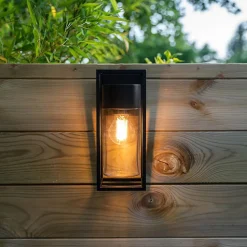 Xanlite - Applique murale filaire noire fumée contemporain IP44, culot E27, 40W max - APFE40WNMODF