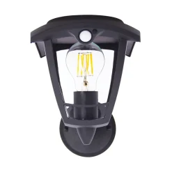 Xanlite - Applique murale solaire rétro LED IP44, 400 lumens, détecteur de mouvement, avec ampoule, Noir - SO2011AR