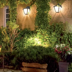 Xanlite - Applique murale filaire noire rétro IP44, culot E27, 40W max - APFE40WNRET