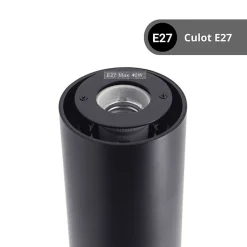 Xanlite - Borne filaire noire fumée IP44, culot E27, 40W max - BOFE40WNF