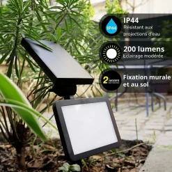 Xanlite - Borne LED Solaire, x3 Intensités, 200 Lumens - Spéciale Extérieur (IP44) - APPS200