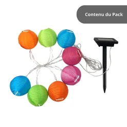 Xanlite - Guirlande LED Solaire, x8 Boules Multicolore, 5m - SOGRL8COLOR