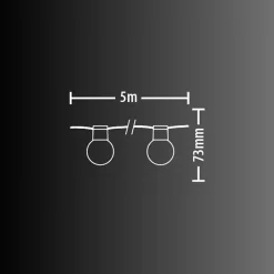 Xanlite - Guirlande Solaire Guinguette 5m IP44 - 8 Ampoules - Blanc chaud - GRL5GUINW