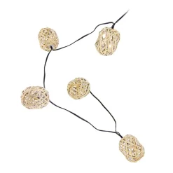 Xanlite - Guirlande Solaire Naturelle 5m IP44 - 10 boules - Rotin - GRL5NAT