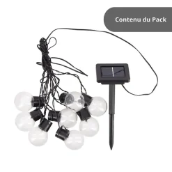 Xanlite - Guirlande Solaire Guinguette 5m IP44 - 8 Ampoules - RVB - GRL5GUINRVB