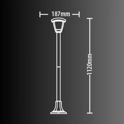 Xanlite - Lampadaire filaire noir 112cm rétro IP44, culot E27, 40W max - LAME40NRET