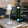 Xanlite - Lampe à poser LED IP44, 250 lumens, rechargeable USB-C, 38cm, CCT & Dimmable, Blanc - LPM38BD