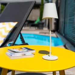 Xanlite - Lampe à poser LED IP44, 250 lumens, rechargeable USB-C, 38cm, CCT & Dimmable, Blanc - LPM38BD