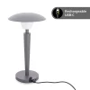 Xanlite - Lampe de table LED IP44, 400 lumens, rechargeable USB, 25cm, CCT & Dimmable, Gris - LP25GRD