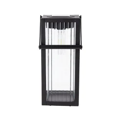 Xanlite - Lanterne Solaire Nomade 26cm IP44 - Verre ciselé & Métal - Noir - SOLARVC