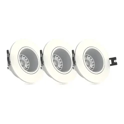 Xanlite - Lot 3 Spots GU10 conso. 4W eq. 50W 2700K Rond orientable Blanc IP20 - PACK3SP50RAB
