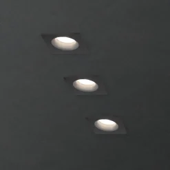 Xanlite - Lot 3 Spots GU10 50W 4000K Carré Noir IP44 - PAK3SP50CIP44NCW