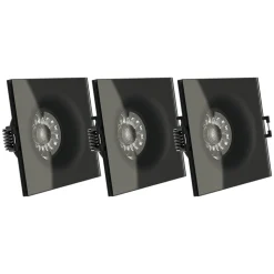 Xanlite - Lot 3 Spots GU10 50W 4000K Carré Noir IP44 - PAK3SP50CIP44NCW