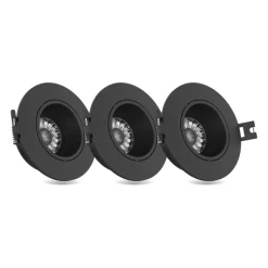 Xanlite - Lot 3 Spots GU10 50W 2700K Rond orientable Noir IP20 - PACK3SP50RAN