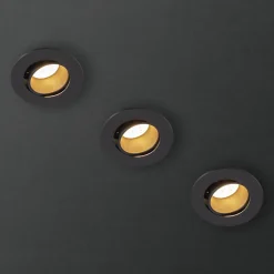 Xanlite - Lot 3 Spots GU10 50W 2700K Rond orientable Noir IP20 - PACK3SP50RAN