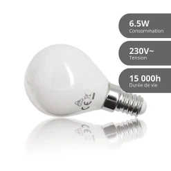 Xanlite - Lot de 2 ampoules Filament LED, culot E14, 806 Lumens, conso. 6,5W (eq. 60W) , 4000K, Blanc neutre - PACK2RFV806POCW