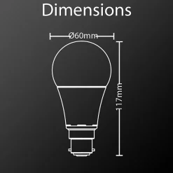 Xanlite - Lot de 2 Ampoules LED A60, culot B22, 9W cons. (60W eq.), lumière blanc neutre - PACK2EB806GCW