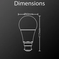 Xanlite - Lot de 2 Ampoules LED A60, culot B22, 10W cons. (60W eq.), lumière blanc chaud - PACK2EB806G