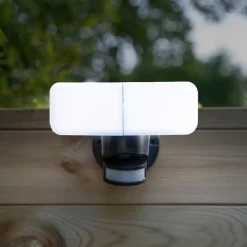 Xanlite - Projecteur 2 têtes noir à détecteur de mouvements orientable et désactivable, 2800 Lumens, Blanc froid - PR2T2800D