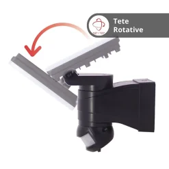 Xanlite - Projecteur mural noir LED IP44 30W avec détecteur de mouvement, 3000 Lumens - PR30WMDV24