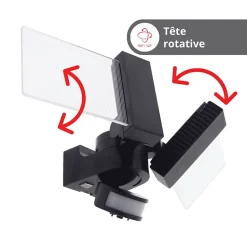 Xanlite - Projecteur mural PMMA 2 têtes 30W (2x15W), IP44, détecteur de mouvement, 2100 lumens, Blanc froid - PR30WM2TFLD