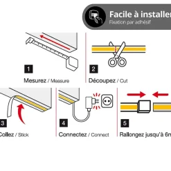 Xanlite - Ruban LED COB 3m Blanc - Extensible 6m - LSACOB3EX