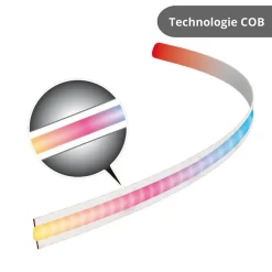 Xanlite - Ruban LED COB 3m RVB - Extensible 6m - éclairage continu multi-mode - LSBCOB3RVBEX