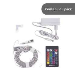 Xanlite - Ruban LED 5m RVB - Extensible 10m - LSBK5RVBEX