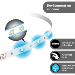 Xanlite - Ruban LED 5m RVB - Extensible 10m - LSBK5RVBEX