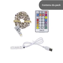 Xanlite - Ruban LED 3m RVB USB Synchronisation musicale - LSBK3RVBDUSB