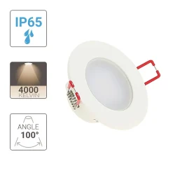 Xanlite - Spot Encastrable LED Intégré - IP65 pour salle de bain - cons. 4,7W (eq. 50W) - 345 lumens - Blanc neutre - SEL345CWIP