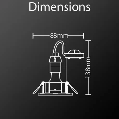 Xanlite - Spot GU10 50W 4000K Carré Noir IP44 - SP50CIP44NCW