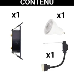 Xanlite - Spot GU10 50W 2700K Carré orientable Noir et or IP20 - SP50CANO