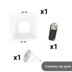 Xanlite - Spot GU10 50W 2700K Carré profond Blanc IP20 - SP50CPB