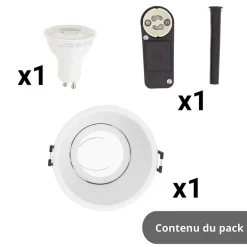 Xanlite - Spot GU10 50W 2700K Rond profond Blanc IP20 - SP50RPB