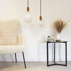 Xanlite - Suspension douille effet bois, culot E27, câble de 120cm, IP20 - SDVEW