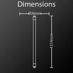 Xanlite - Tube à LED 28mm x 1500mm, 21W cons. (58W eq.), lumière blanc neutre - TU1502200CW