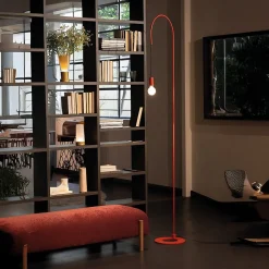 Zafferano - Lampadaire Filo, orientable à 200, métal peint, ampoule E27 max 60W incluse, H 231cm - Blanc