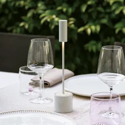 Zafferano - Lampe de table LED rechargeable Carolina avec bouton tactile dimmable - Intérieure/extérieure - Autonomie 9 h - Blanc