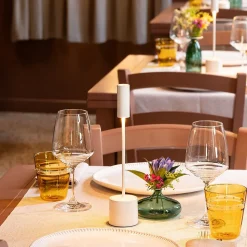 Zafferano - Lampe de table LED rechargeable Carolina avec bouton tactile dimmable - Intérieure/extérieure - Autonomie 9 h - Blanc