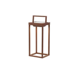 Zafferano - Lanterne solaire 2 LED 37,3 cm - Applique et lampe de table 2W avec batterie et capteur crépusculaire - Corten