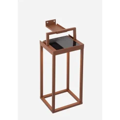 Zafferano - Lanterne solaire 2 LED 56,4 cm - Applique et lampe de table 2W avec batterie et capteur crépusculaire - Corten