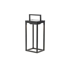 Zafferano - Lanterne solaire 2 LED, 37,3 cm - Lampe murale et de table 2W avec batterie et capteur crépusculaire - Noir