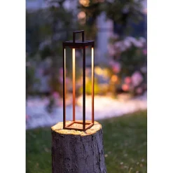 Zafferano - Lanterne solaire à 2 LED, 56,4 cm - Lampe murale et de table à piles 2W avec capteur crépusculaire - Vert sauge