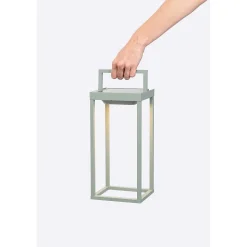 Zafferano - Lanterne solaire à 2 LED, 56,4 cm - Lampe murale et de table à piles 2W avec capteur crépusculaire - Vert sauge